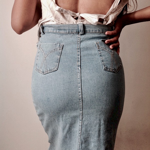 Marni Top open back Pensil denim retro high waisted stone island