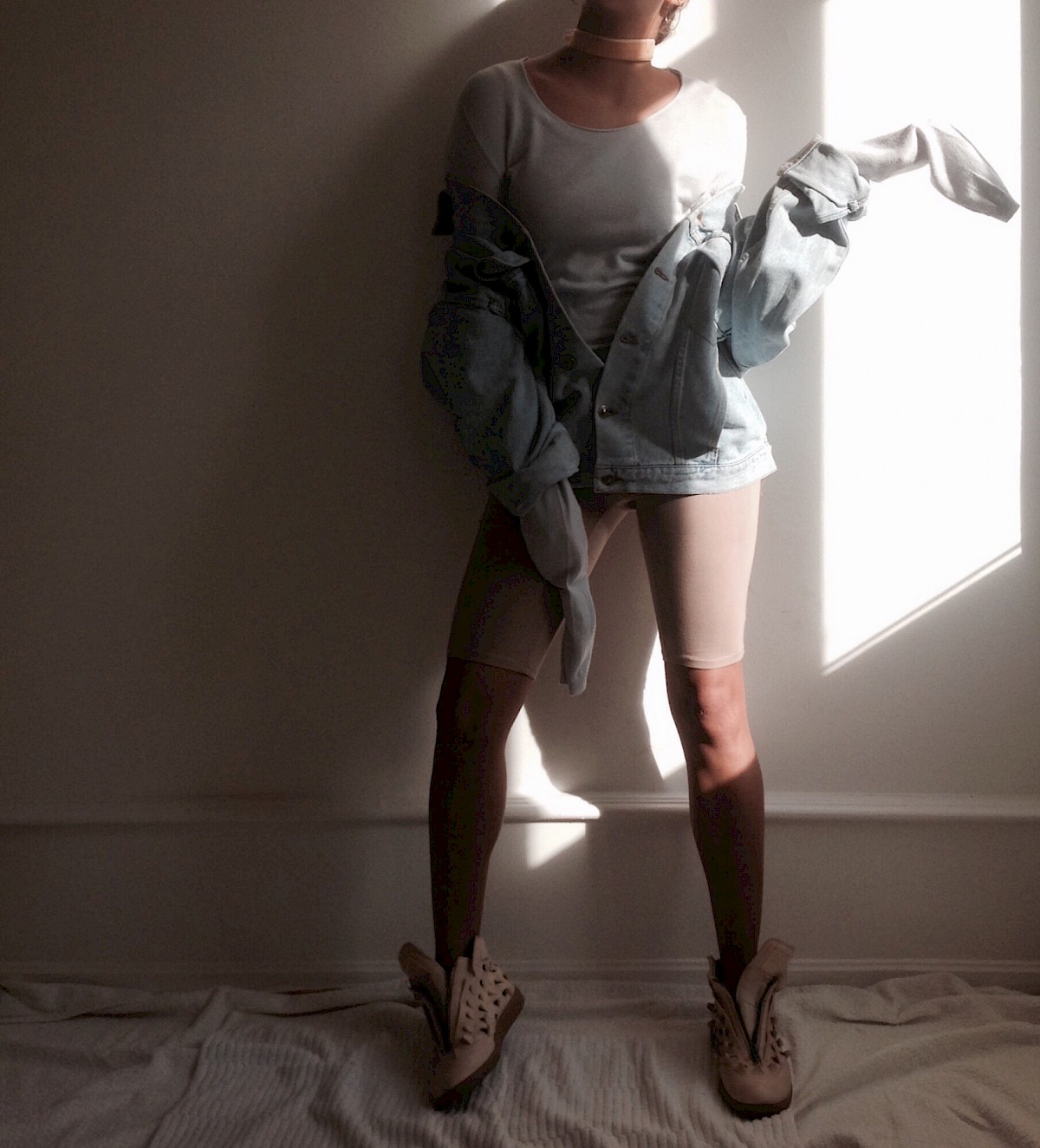 Ann demeulemeester Silk Linen knit sweater Maison Martin Margiela high top cut-out Sneakers Vintage Men Jeans Jacket